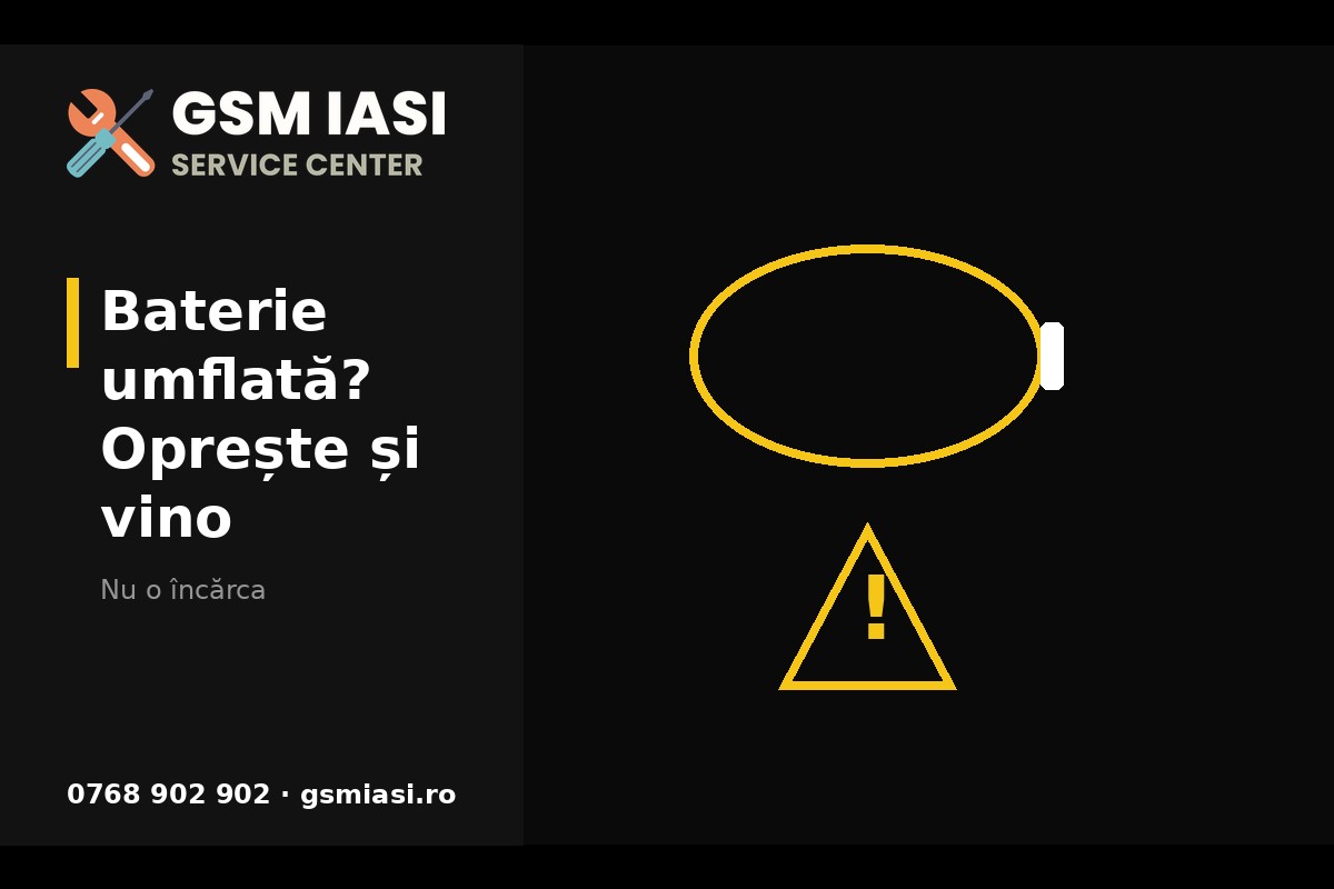 Baterie umflată la telefon – oprește-l și vino la service în Iași
